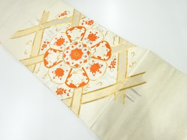 アンティーク　華紋刺繍袋帯（材料）